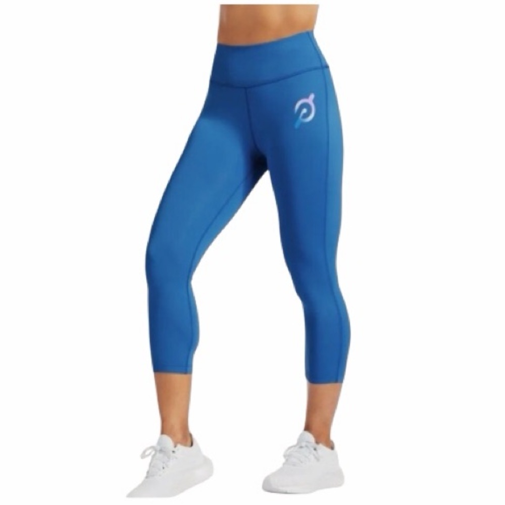 PELOTON Move Mission High Rise Compression 19” Capri Legging LARGE Blue LIKE NEW